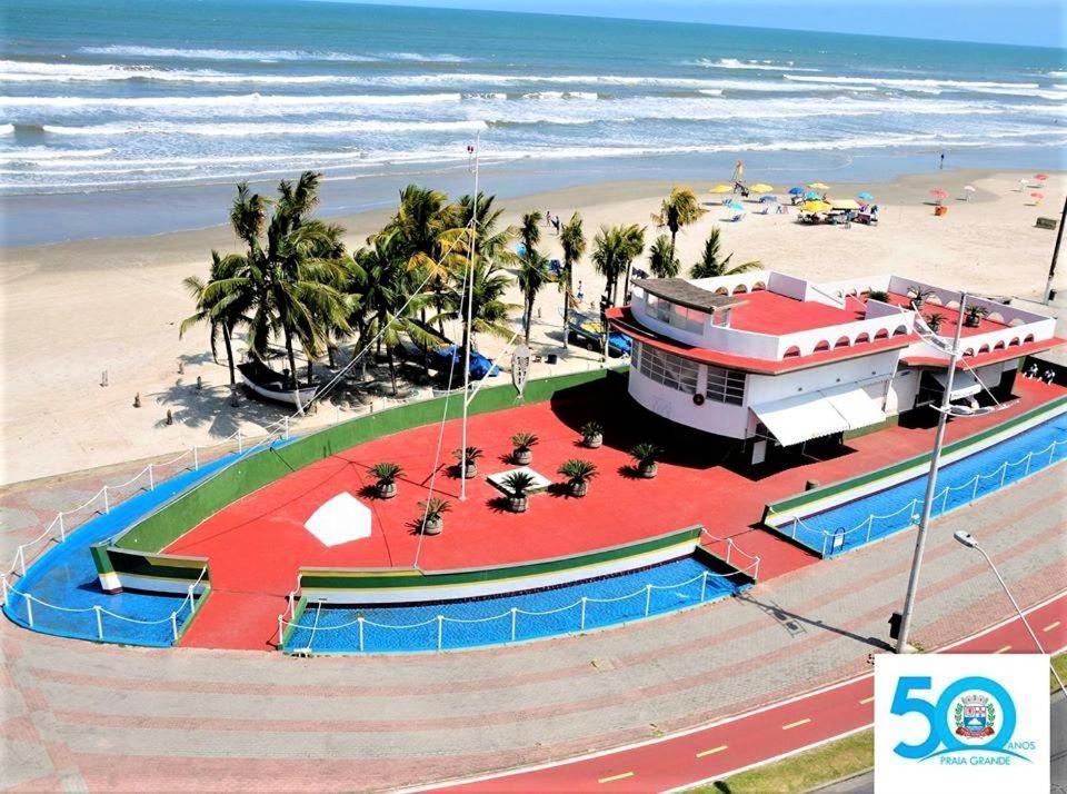 Apto pé na areia com vista para o mar e Wifi Praia Grande (Santos) Exterior foto