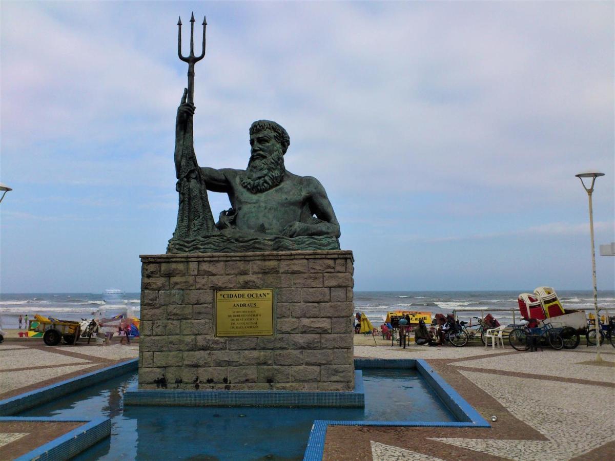 Apto pé na areia com vista para o mar e Wifi Praia Grande (Santos) Exterior foto